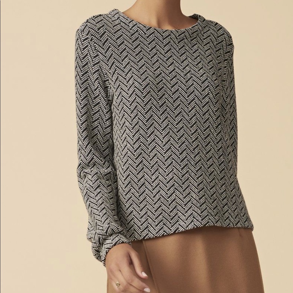 Amour Vert herringbone ‘Jillene’ scoop sweater XS